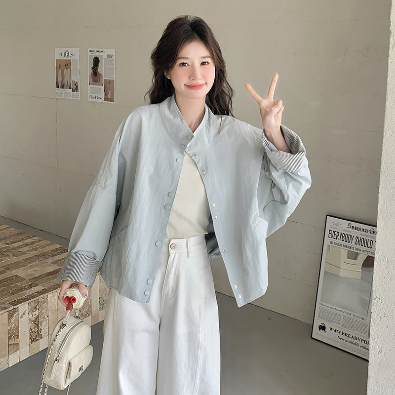 现货新款拼接雾霾蓝小外套099-1080-P135-K198，女装短外套，浙宝099