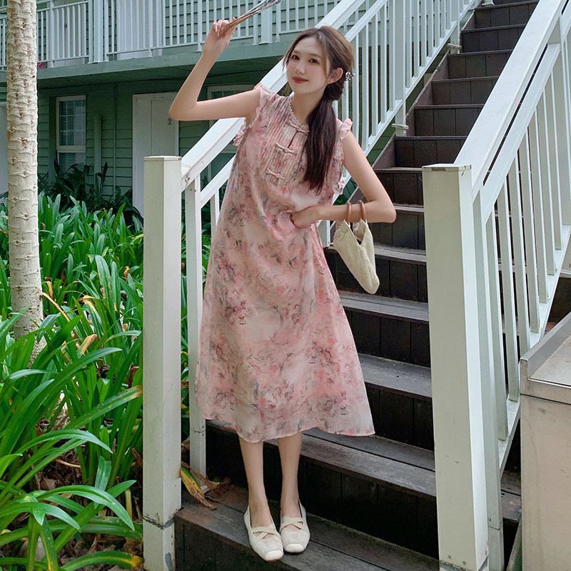 现货新款小碎花飞飞袖风连衣裙099-D76-P115-K168，女装连衣裙，浙宝099