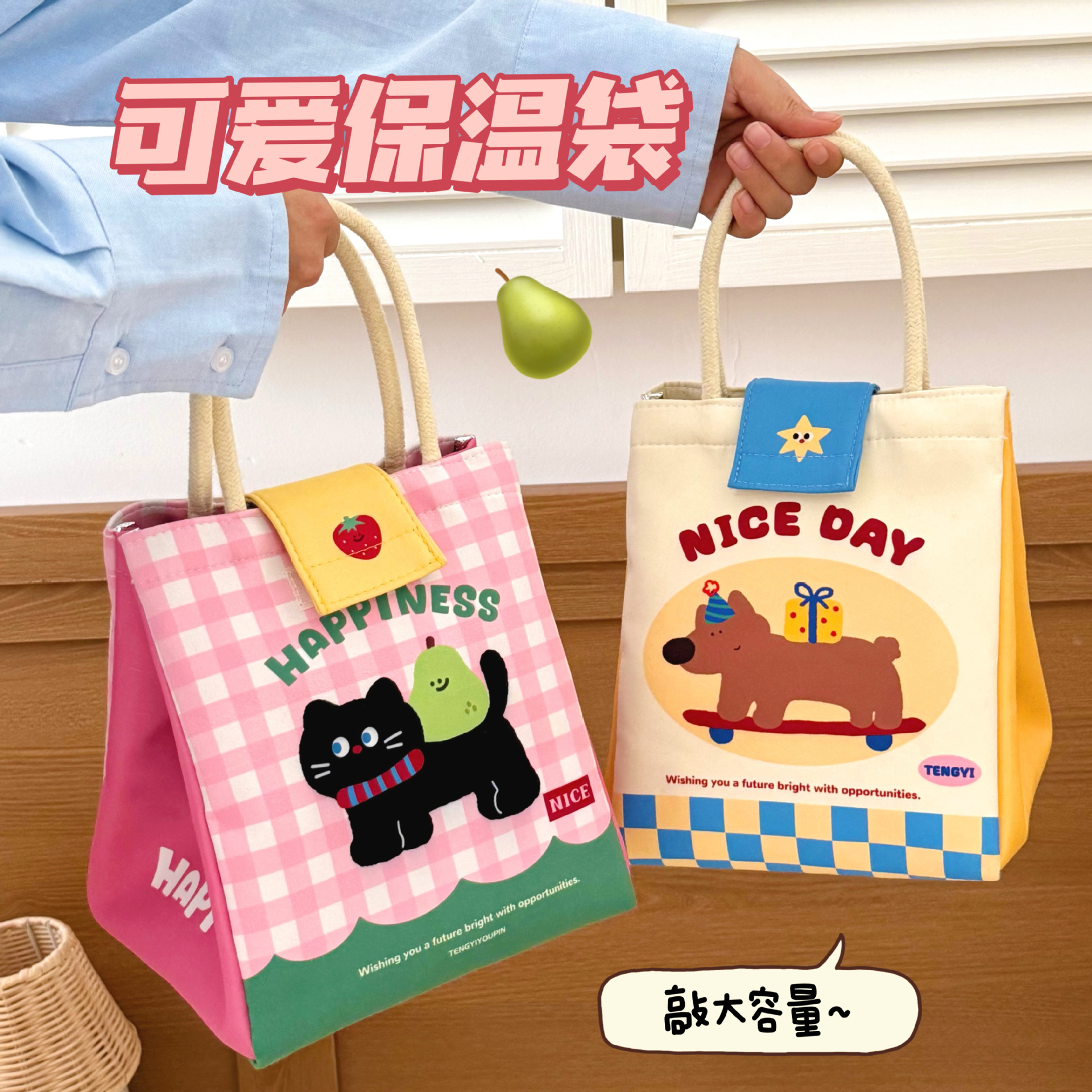 可爱饭盒袋学生上班族便携餐包