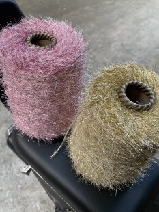 唯美爆闪羽毛玻璃纱 毛衣混线配线 包包熊娃衣线 手工DIY混线