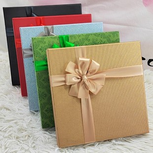 高档超大号正方形礼品盒精美现货礼物包装盒A4相框油画空盒子定做