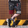 51 Hip hop street Black Wind camouflage Plaid stitching leisure time Pants High Street Metrosexual bboy Hip-hop shorts