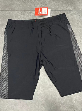 FeAs男速干侧边字母印花防晒男士成人中腰专业竞赛五分平角游泳裤