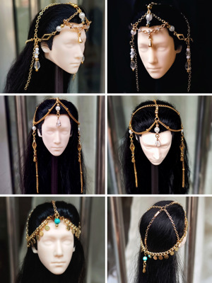 taobao agent Scarf hand -made/head chain/OB27 baby soldiers BJD six -point use jewelry accessories exotic ancient style ancient style gold plating