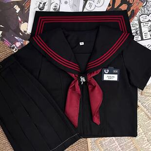 【赤红三本】正统原创jk制服女裙套装原创不娘黑三本长短袖基础款