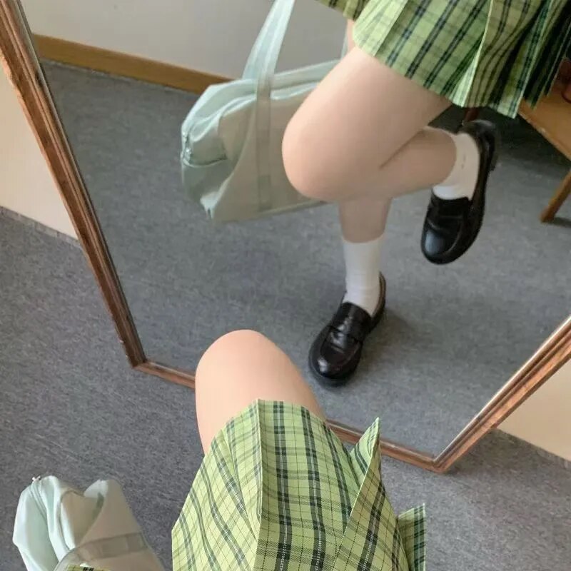 风吹麦香jk原创制服背心格裙套装春秋季甜美可爱百搭叠穿学院风女