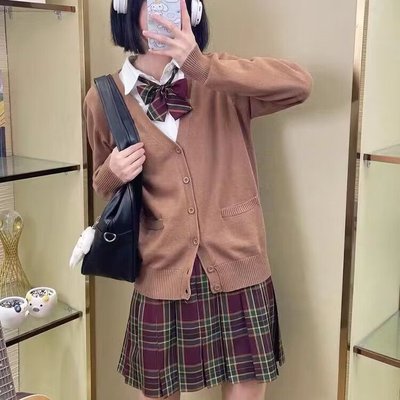 jk制服裙子套装秋冬开衫毛衣女