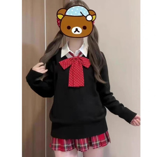 小辣椒jk制服套装秋冬原创正版日系圣诞红格裙校供感百褶裙女短裙