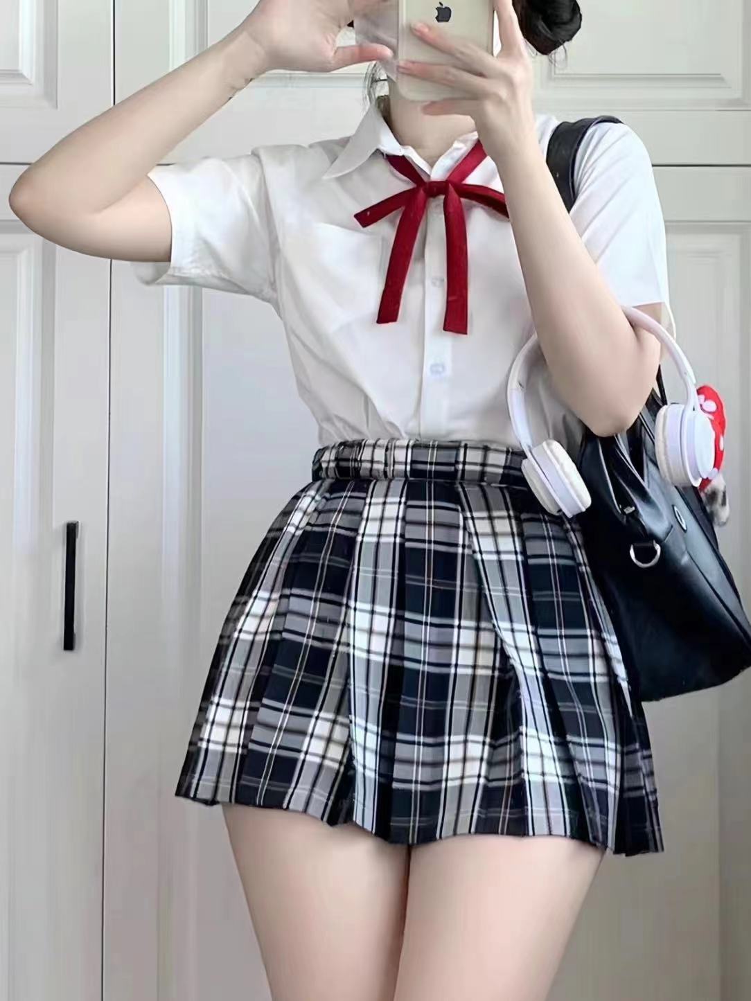 衬衫女短袖夏季日系校供学院风