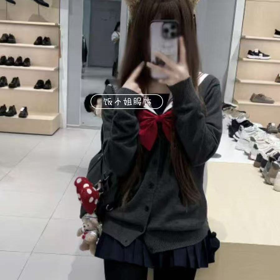 jk制服日系学院风米黄领水手服