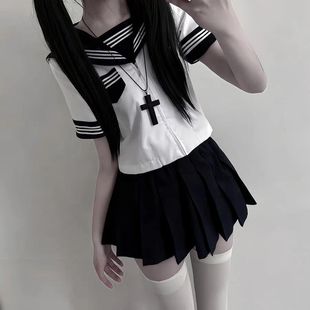 正统jk制服裙春夏套装基础款改良绀三本海军学院风校供水手服班服