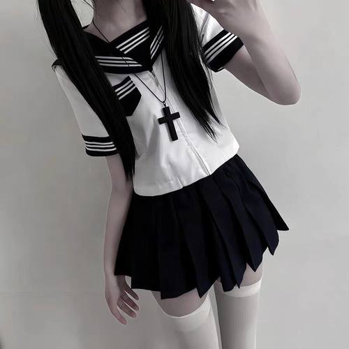 JK水手服JK制服裙春夏三本绀色