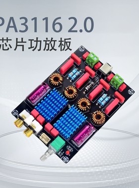 双芯片TPA3116 2.0 立体声WIMA豪华 HIFI数字功放板( 100W+100W)