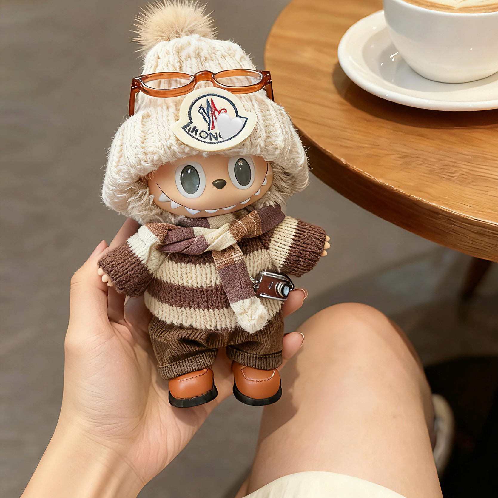 拉布布一二三代通穿17cm哭娃crybaby条纹针织毛线套装labubu娃衣,模玩/动漫/周边/娃圈三坑/桌游,棉花娃娃/毛绒玩具娃衣,淘宝优惠券,粉丝福利购,淘宝优惠卷