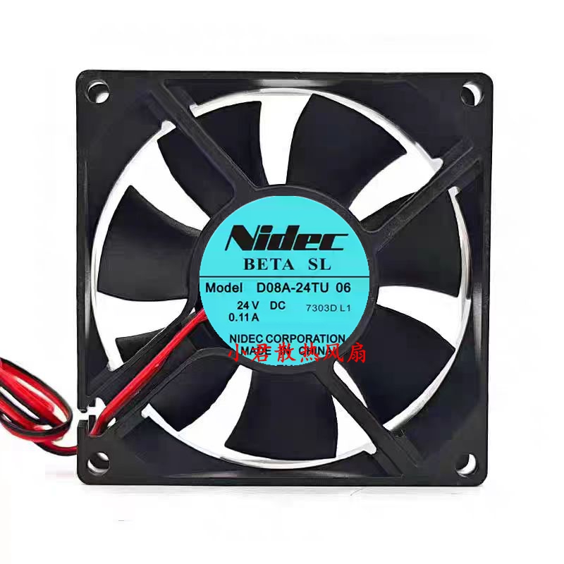原装 Nidec BETASL D08A-24TU 06 24V 0.11A 8CM 8025 变频器风扇