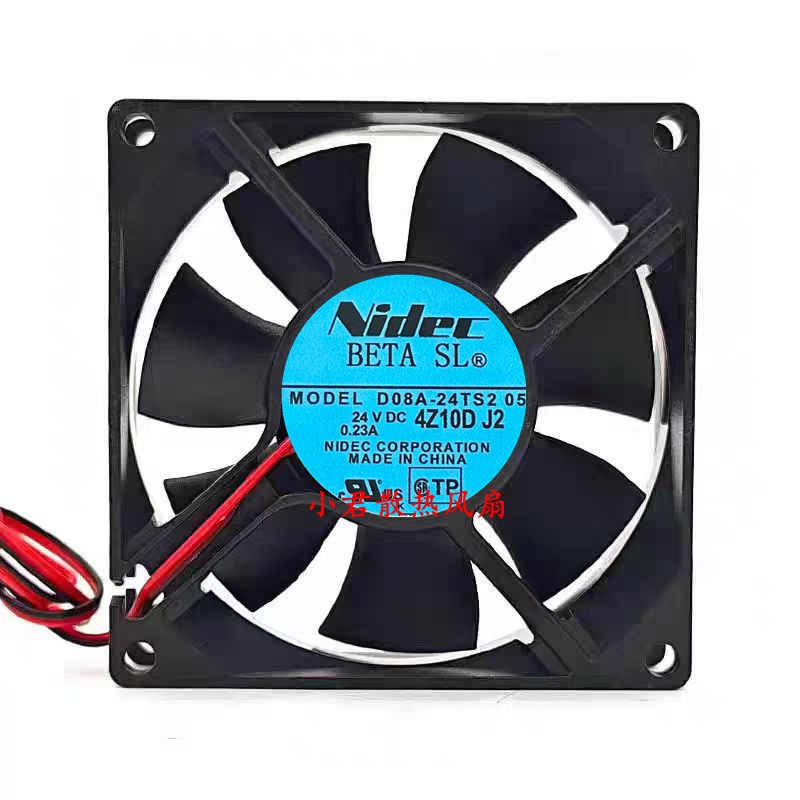 原装NIDEC 8厘米8025 D08A-24TS2 05 24V 0.23A 变频器散热风扇