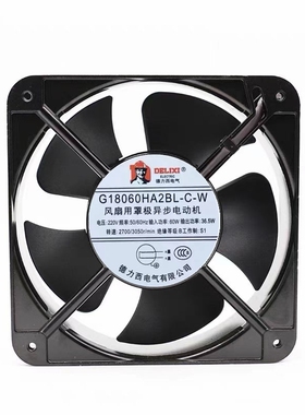 德力西G18060HA2BL-C-W 220V 18060机柜轴流风机工业散热风扇