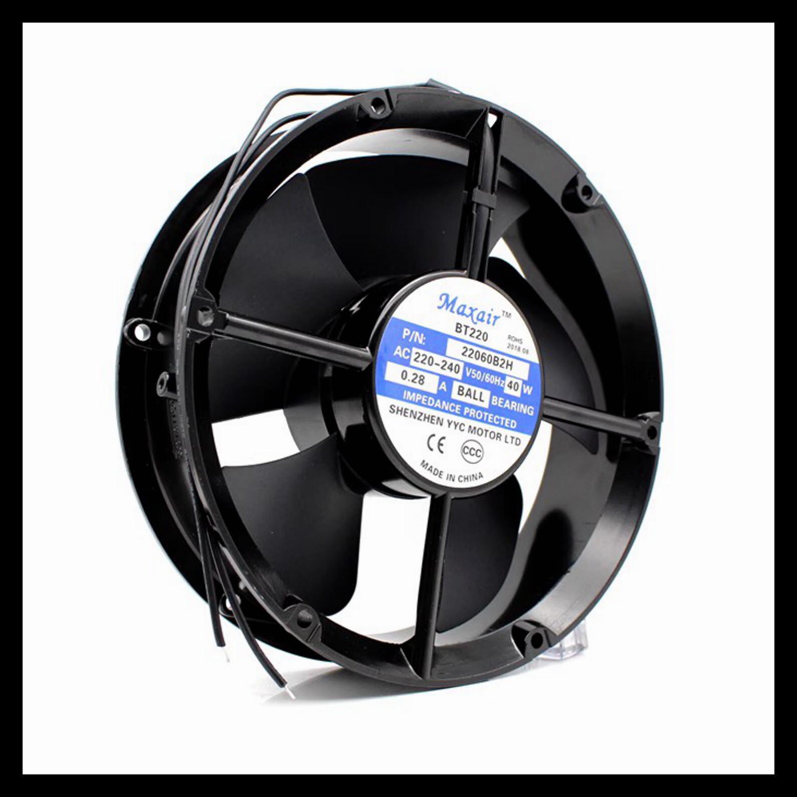 Maxair/BT220 BT22060B2H 220V 22060 40W 圆形轴承交流散热风扇