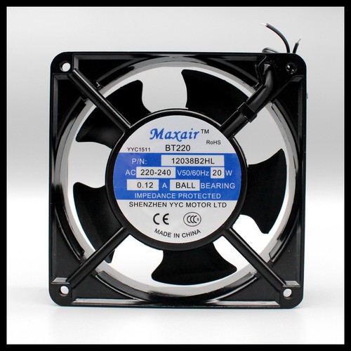 MAX AIR 永业昌 BT220 交流风机 220V 12038B2HL散热风扇 12厘米