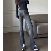 巨显瘦神裤 磨毛高腰百搭开衩裤 休闲裤 丸丸Maruco 长裤