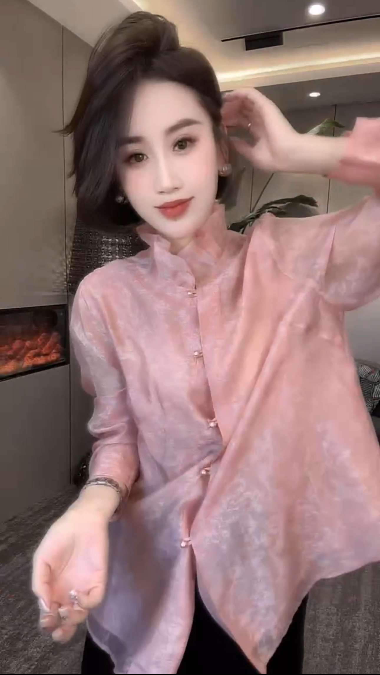 新中式气质减龄国风长袖雪纺小衫2026夏季单排扣设计感衬衫上衣,女装/女士精品,上衣,淘宝优惠券,粉丝福利购,淘宝优惠卷