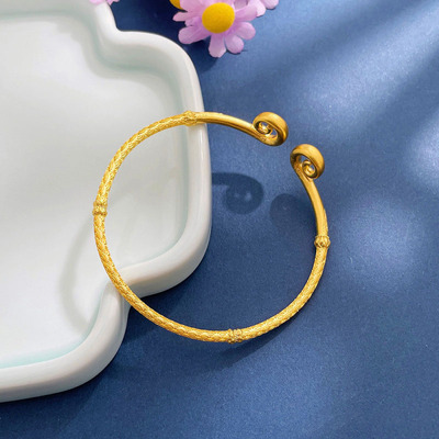 孙悟空的紧箍咒开口可调节手镯金箍棒金包银手镯送对象情侣款