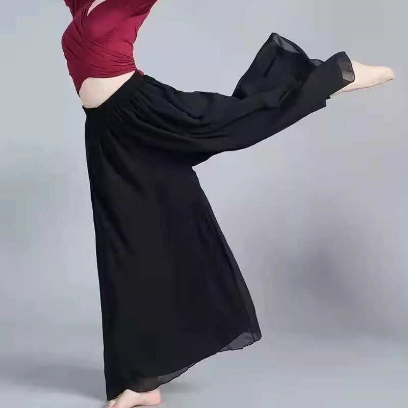 日常百搭超大摆裙裤高腰舞蹈裤子图片