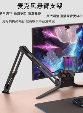 fifine光芒A6 A6T麦克风非梵迪桌面架台式电容麦直播防震悬臂支架