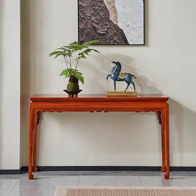 缅甸花梨蝠纹条案福器来了中式空间宋式美学陈设玄关平头案翘头案