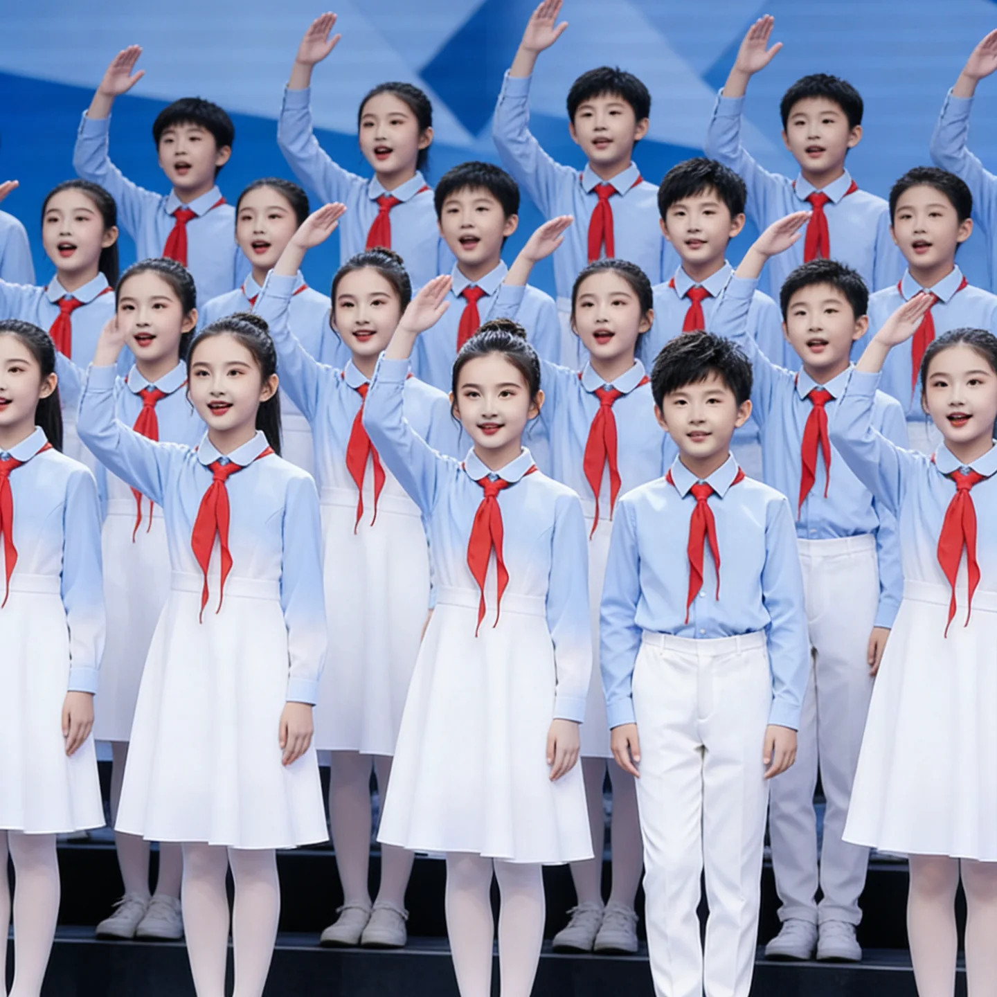 小学生红歌合唱朗诵演出服