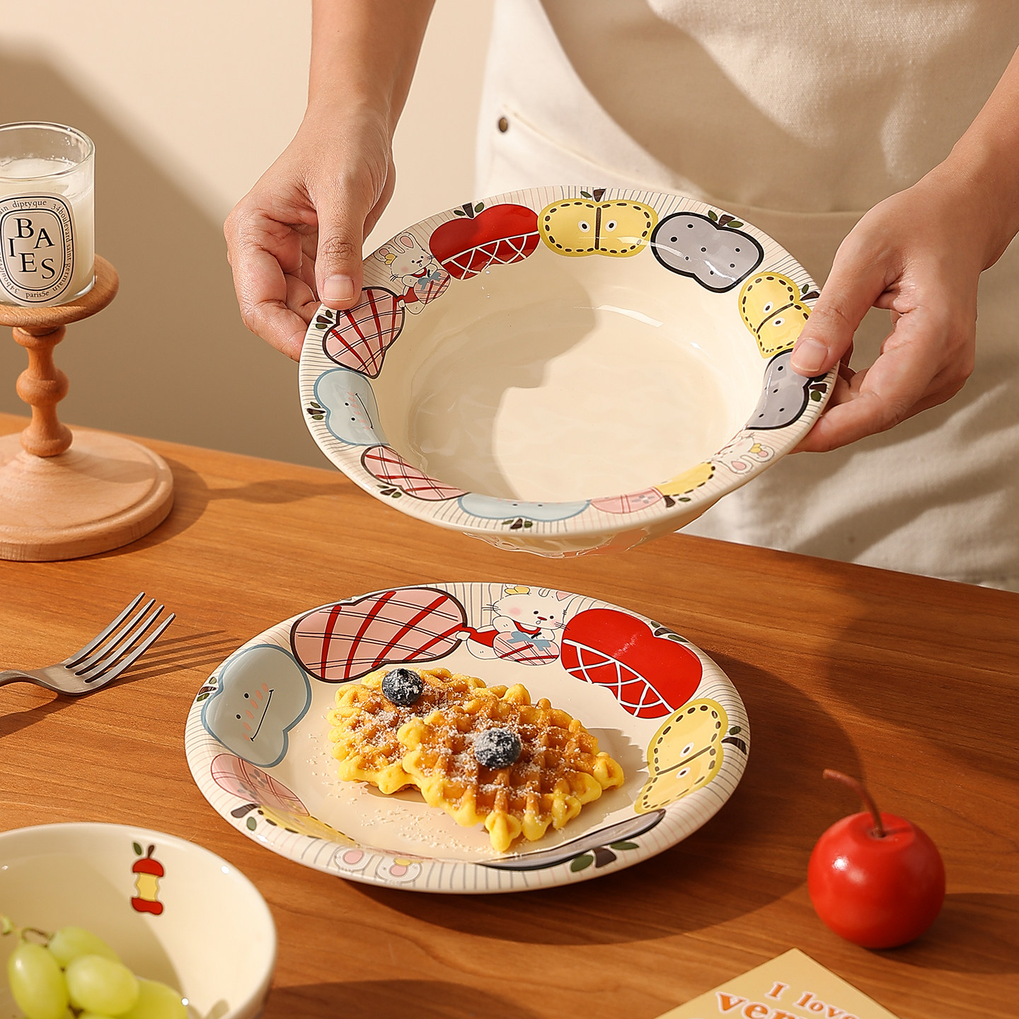 特别好看的陶瓷餐具大容量燕麦碗酸奶碗沙拉碗米饭碗高颜值菜盘子,餐饮具,盘,淘宝优惠券,粉丝福利购,淘宝优惠卷