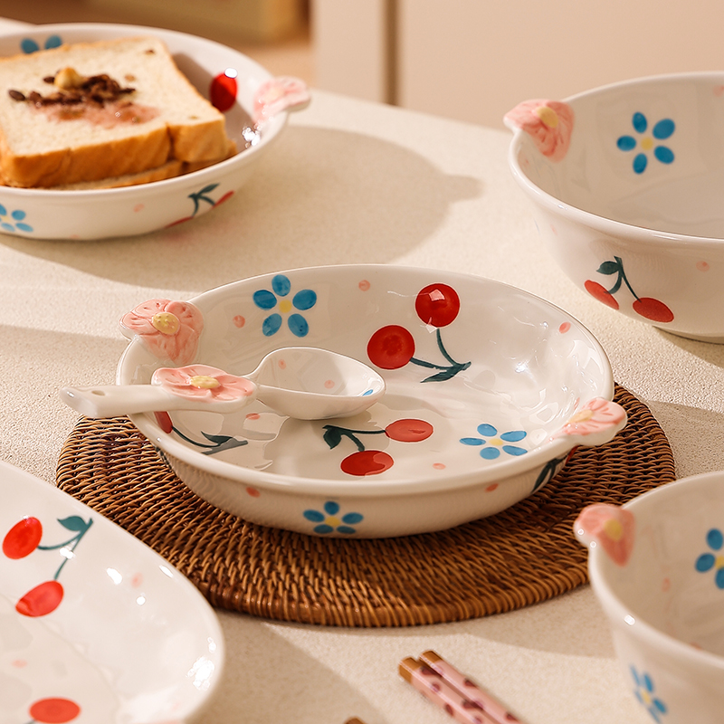 陶瓷五英寸饭碗炒菜盘子