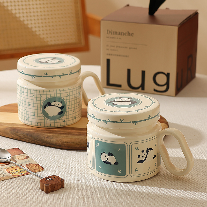 特别好看的杯子带盖陶瓷马克杯