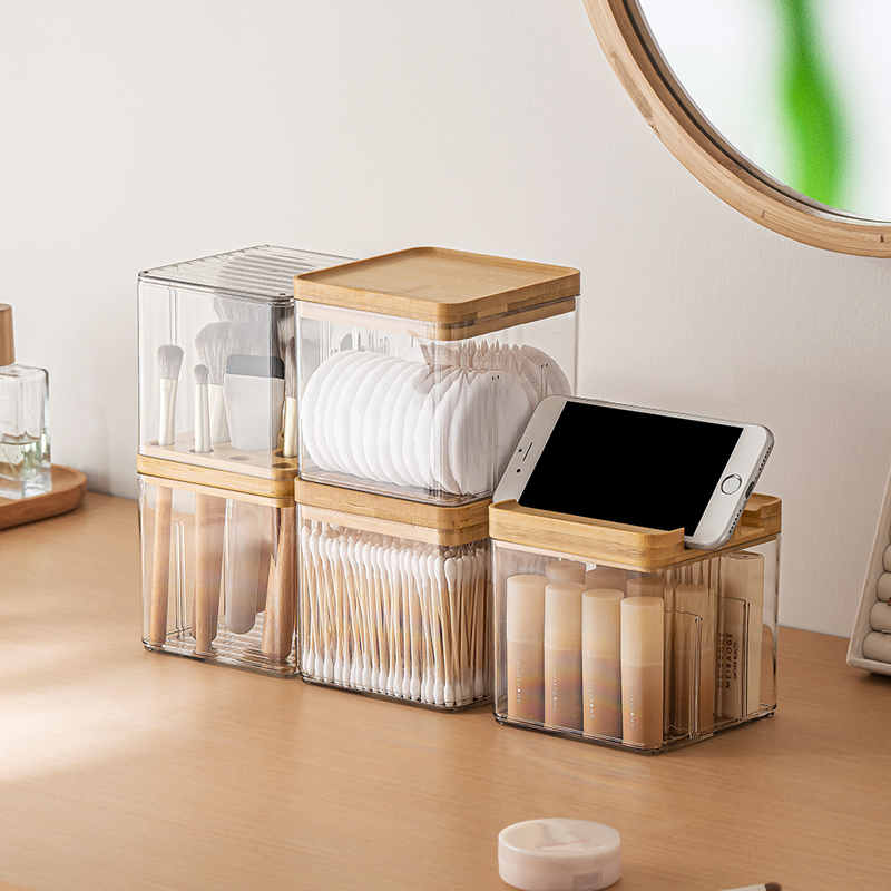 化妆刷收纳盒防尘带盖桌面置物架