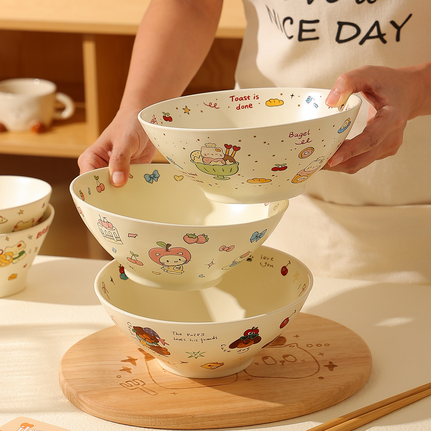 新款大容量斗笠碗家用陶瓷泡面碗沙拉碗汤碗螺蛳粉碗饭碗可微波炉,餐饮具,碗,淘宝优惠券,粉丝福利购,淘宝优惠卷