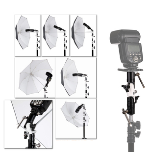 H型三节支架引闪器可插摄影柔光伞三脚架配件 相机闪光灯灯座灯架