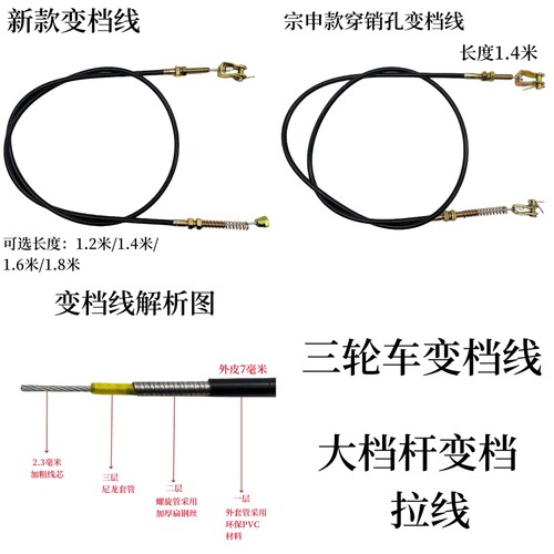 电动三轮车配套变档线加粗芯