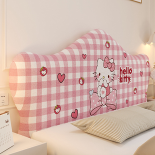 加厚加绒网红卡通床头罩欧式软包弧形凹凸异形床头全包通用床头套