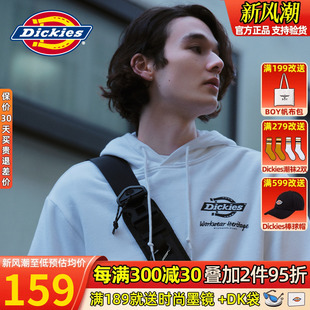 新品 夏季 休闲上衣男8875 情侣款 Dickieslogo印花假两件连帽卫衣