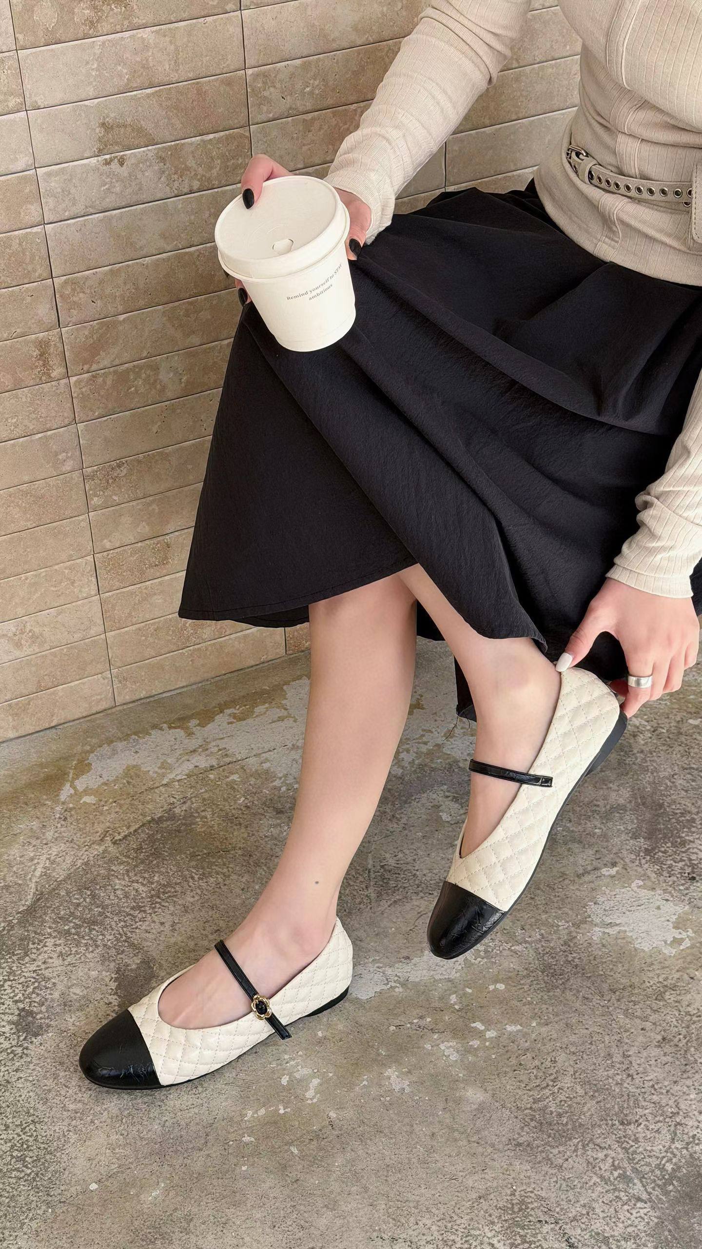 法式小香风复古气质单鞋2026新款拼色菱格方头平底浅口玛丽珍鞋女,女鞋,浅口单鞋,淘宝优惠券,粉丝福利购,淘宝优惠卷