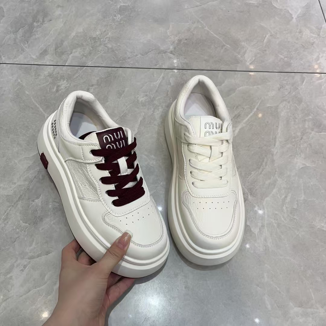 【X晓晓原创】潮流家牛皮厚底小白鞋女休闲鞋运动鞋增高板鞋新款