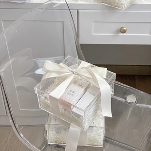 亚克力礼盒方形伴娘伴手礼天地盖盒彩色透明礼物装饰盒子展示空盒