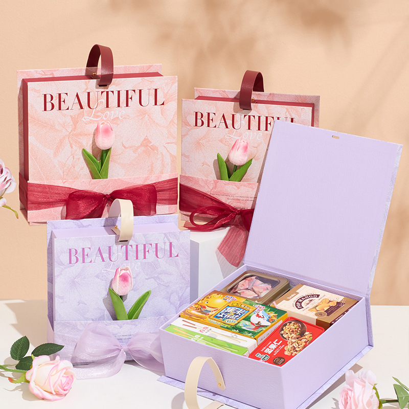 结婚精美郁金香花卉糖盒伴手礼盒