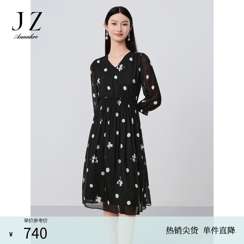 玖姿安娜蔻复古优雅黑白