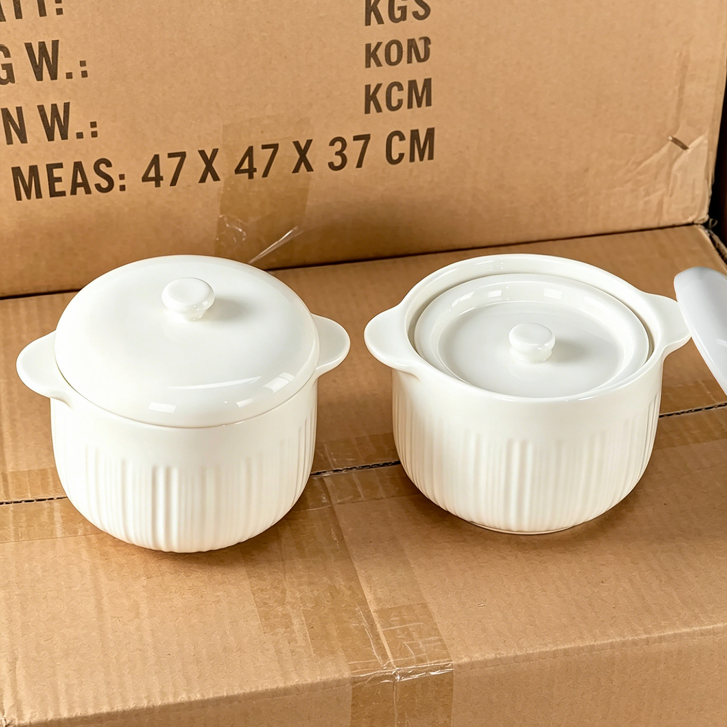 500ml双耳双盖大容量陶瓷炖盅位菜一人食牛尾汤排骨汤炖燕窝蒸蛋