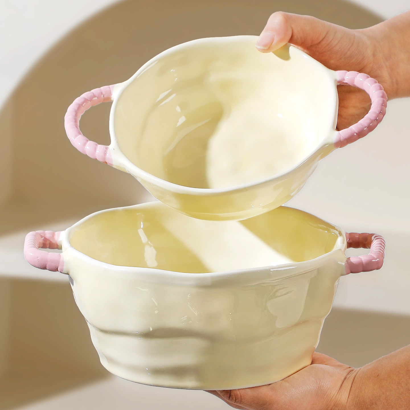 高颜值双耳汤碗陶瓷家用2025新款汤面碗大号螺蛳粉专用泡面碗大碗,餐饮具,碗,淘宝优惠券,粉丝福利购,淘宝优惠卷