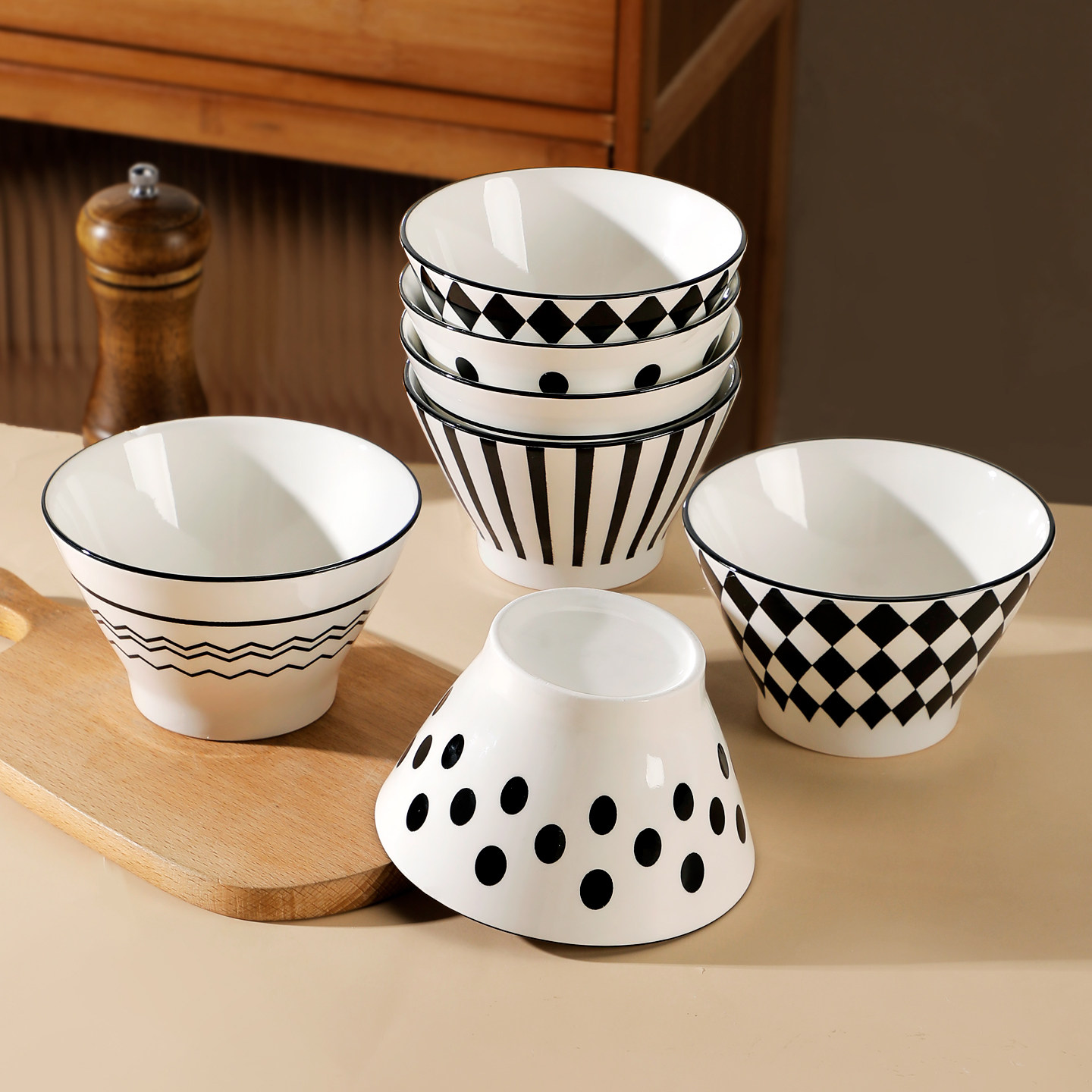 19.8元到手8只5英寸碗家用斗笠碗