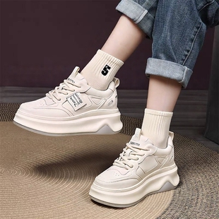 厚底 女313233真皮小个子7cm内增高小白运动休闲鞋 2025春夏小码 鞋