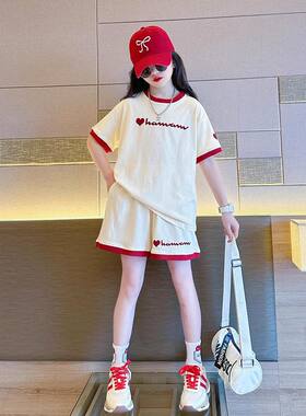 女童夏季运动两件套短袖短裤