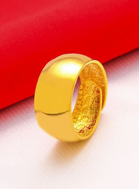 强保色耐磨损黄铜镀沙金色男士